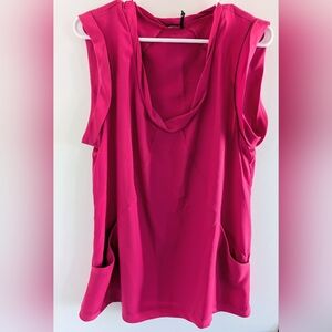 Guess Los Angeles | Hot Pink Cowl Neck Drape Top | Size XL